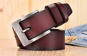 เข็มขัดหนังวัวแท้สำหรับผู้ชาย, กางเกงยีนส์ทำงานลำลองพร้อมหัวเข็มขัดสำหรับสไตล์ทางการ - Product Image 6