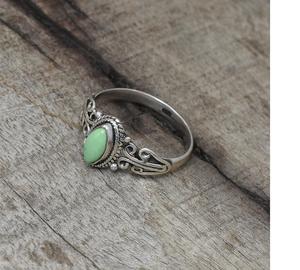 Variscite Gemstone <b>Ring</b> 925 Sterling Silver Handmade Filigree <b>Statement</b> Jewelry Solid Silver Designer <b>Ring</b> Vintage Inspired Gift - Product Image 3
