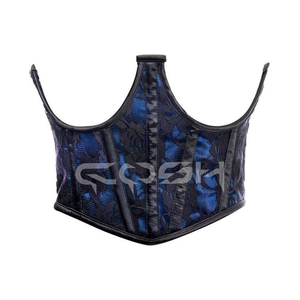 Open Bust Steel Boned <b>Mesh</b> Lace Overlay Corset <b>Top</b> - Product Image 1