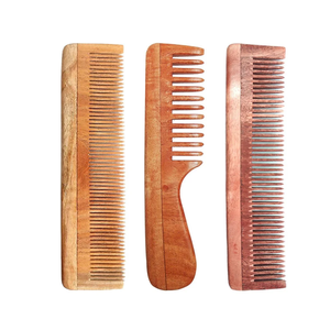 2025 meilleur peigne à dents larges organique de neem fait à la main en Inde combat la perte de cheveux démangeaisons pellicules favorise la circulation du cuir chevelu croissance des cheveux - Product Image 2