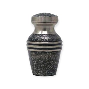 Modern Blue Floral Hand Painted Metal <b>Keepsake</b> Urn with Artistic Petal Design and Smooth Finish - Product Image 5