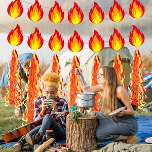 Guirnalda de Papel con Diseño de <span class=keywords><strong>Bombero</strong></span>, Serpentinas Colgantes con Forma de Llama, Accesorios para Cabina de Fotos, Recuerdos para Reuniones, Celebraciones y Decoración - Product Image 1