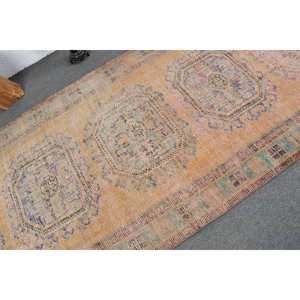 Tapis Turc Vintage Beige Vert 4.4 X 11.3ft Grande Surface Patchwork Design Laine Seagrass Matériel Latex Support pour Couloir Chambre - Product Image 5