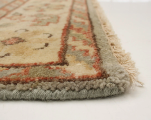 Tapis d'intérieur luxueux fait main en Oushak bleu à motifs floraux, design moderne à nœuds pour salon, hôtel, bureau, maison commerciale - Product Image 5