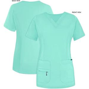 Mujeres OEM Impreso Fleece Enfermera Scrub Uniforme Top Hospital Médico Scrubs - Product Image 3