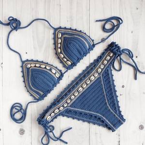 Bikini tendance en crochet coquillage brun tan - Product Image 6