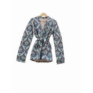 Chaqueta de invierno con estampado de algodón tejido Kantha a mano para mujer, albornoz hecho a mano étnico, abrigo de talla grande, diseño Maxi corto - Product Image 1