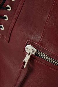 กางเกงผ้ายืดเอวสูงสำหรับผู้ใหญ่กางเกงหนังทรงตรงลายตรงดีไซน์แบบกำหนดเองสำหรับฤดูหนาวของผู้หญิง - Product Image 3