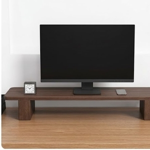 Organizador de Escritorio Minimalista de Madera para Monitor con Estante de Almacenamiento y Gestión de Cables, Accesorio de Oficina para Escritorio - Product Image 1