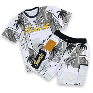 Conjuntos Cortos Transpirables Baratos para Hombre de Bajo Pedido Mínimo, Conjuntos Deportivos de Verano de Algodón Personalizados para Hombre, Calidad Premium - Product Image 2