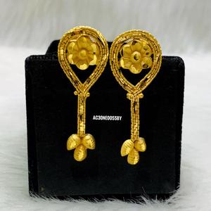 Women's Classic Gold Plated Flower <b>Charm</b> Necklace Set with Box Chain | Buy Gold Plated Neckwear Set Online - Product Image 2