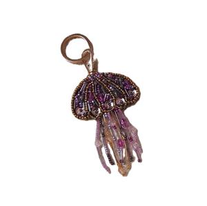 <b>Custom</b> Design Seed Beads Embroidered <b>Keychain</b> With Soft Backing Decorative Handmade Seed Beads Beaded <b>Keychain</b> Craft Art - Product Image 4