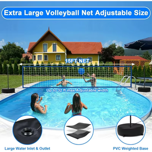 Nouveau <span class=keywords><strong>filet</strong></span> de <span class=keywords><strong>volley</strong></span>-ball de <span class=keywords><strong>piscine</strong></span> de 15 pieds/32 pieds avec LED et sac de transport équipement de <span class=keywords><strong>filet</strong></span> de <span class=keywords><strong>volley</strong></span>-ball portable - Product Image 2