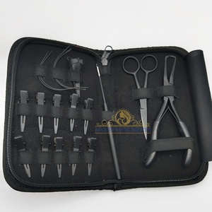 ชุดคีมต่อผมสแตนเลสสีดำด้านเครื่องมือที่จำเป็นสำหรับการต่อผม - Product Image 1