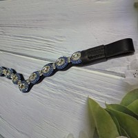 Bandeaux de cheval en cuir droit en forme de V de luxe-Bandeau de tête équestre personnalisé en cristal strass