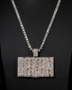 Colgante de Plata de Ley 925 completamente helado de oro rosa personalizado Hip Hop letras grandes palabras Moissanite diamante encanto lindo para hombres y mujeres - Product Image 4