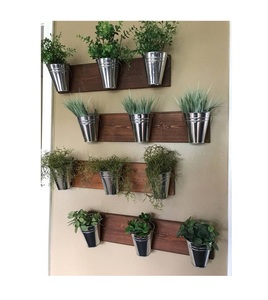 Lot de 2 jardinières murales en métal galvanisé de qualité de luxe, forme personnalisée idéale pour un décor élégant de seau à fleurs - Product Image 6