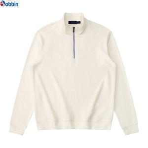 Nouveauté Sweat-shirt à capuche en molleton pour homme, uni, demi-zip, 1/4 zip, manches longues, 100% coton, surdimensionné, écologique, avec poche - Product Image 6