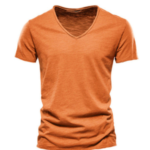 Vente en gros de t-shirts à rayures et col en O pour hommes, tissu 100% coton de haute qualité, manches courtes, vêtements décontractés en vrac respirants et écologiques - Product Image 4