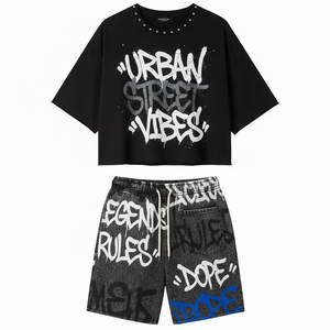 Conjunto de Camiseta y Pantalones Cortos para Hombre, Cuello Redondo, Estilo Casual, para Exteriores, Dos Piezas, 100% Algodón, Tela Suave y Transpirable, para Playa y Viajes, Color Caqui - Product Image 1