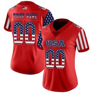 Top équipe nationale de qualité thaïlandaise maillot de sublimation de drapeau américain personnalisé pour les femmes en gros maillot de football authentique en maille - Product Image 2