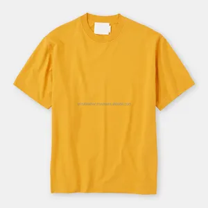 Zomerkleding Katoenen T-Shirt Voor Heren Gele Kleur Pullover Volwassen Heren T-Shirt Van Hoge Kwaliteit Street Wear T-Shirt Voor Jongens