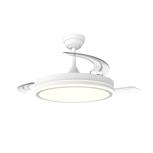 Ventilatore da soffitto CCT con 3 pale retrattili e luce, 48W 5280 Lm, bianco Night Evo (Cristal Record 85-100-42-000) - Product Image 3