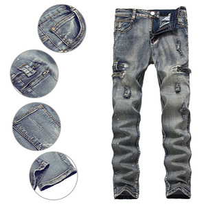 Pantalones de mezclilla personalizados lavados vintage moda OEM APO logotipo personalizado pierna ancha lavado ácido de talla grande para hombres fabricante de Bangladesh - Product Image 2