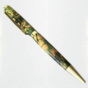 Amethyst Collection 0.7mm Stylo à bille Unique Business Wedding Gift Handmade Coffee Burl Stabilisé Wood Width - Product Image 2