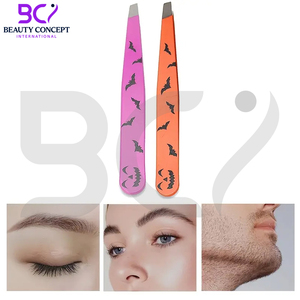 แหนบถอนขนคิ้วสแตนเลสจุดที่แม่นยำสำหรับการกำจัดขนบนใบหน้าเครื่องมือความงามสีส้มและสีชมพูดีไซน์ล่าสุด - Product Image 2