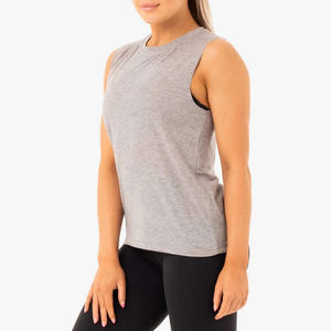 Débardeur court pour femmes Logo personnalisé été dames gilet coton Spandex côtelé débardeurs sans manches haut court pour femmes - Product Image 5