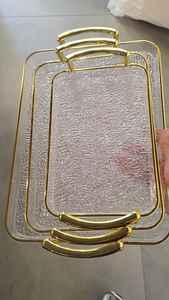 Frutero de vidrio con soporte para el hogar, Hotel y restaurante, utensilios de cocina, dátiles, frutas secas, cuencos de vidrio de Color dorado, cuencos para servir alimentos - Product Image 4