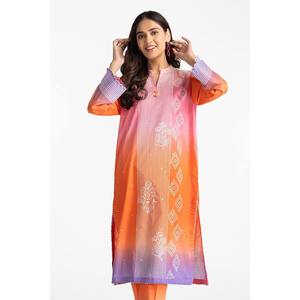 ชุดเสื้อและกางเกงผ้าชีฟองพิมพ์ลายเคลือบเงาปักลายสไตล์ออร์แกนเรอรี่ แขนสามส่วน - Product Image 3