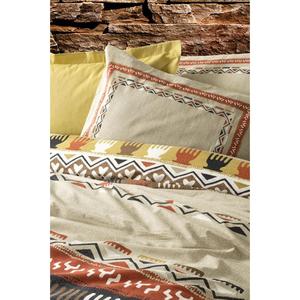 Ensemble de housse de couette simple en coton Etnich Magnus moutarde-Ensembles de housse de couette de qualité supérieure - Product Image 2