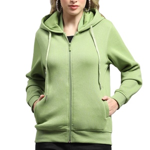 Sudadera con capucha de invierno con cremallera de algodón 100% de peso pesado para mujer, logotipo personalizado impreso en la parte delantera, logotipo personalizado impreso - Product Image 1