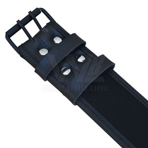 Customized Unisex Cowhide Leather Weightlifting Belt Pin Buckle Non-Slip Closure Heavy Duty Sustainable Eco-Friendly Gift <b>Set</b> - Product Image 3