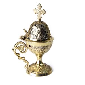 Brûleur d'encens et de bakhoor en laiton couleur or, dernier design, avec brûleur d'encens rond de qualité supérieure à prix abordable - Product Image 2