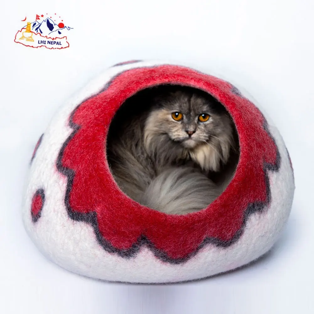 Felt Cat Cave 100% Handmade New-Zealand Felt Wool | Organic Eco-Friendly Safe Certified Fair Trade