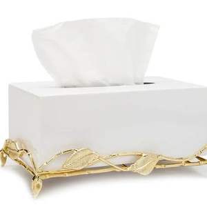 <b>Gold</b> Plated Napkin <b>Paper</b> Box in Metal with Simple Rectangular Design Perfect for Tabletop Use - Product Image 4