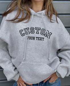 Custom Print Embroidery Logo Hoodie Lady Crop Top Custom Gym Fitness <b>Jumper</b> Blank <b>Women</b> Pullover Crew Neck Sweatshirt - Product Image 4