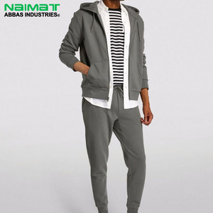 Sudadera con capucha térmica de invierno para hombre de 100% algodón al por mayor con estampado personalizado de alta calidad a la moda con cremallera completa informal con capucha teñida lisa - Product Image 5