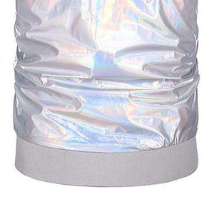 Men's Two-Tone Stand Collar Winter High Street Varsity Letterman <b>Baseball</b> <b>Bomber</b> <b>Jacket</b> Breathable Satin Outerwear Front Side - Product Image 6