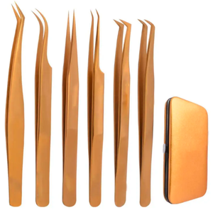 ANAAIF Pince à cils en acier inoxydable très vendue Lot de 6 pièces pour l'épilation des sourcils Bon prix Bon matériel OEM ODM - Product Image 1