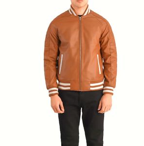 2024 Best Selling Custom leather <b>Jacket</b> for <b>Men</b> Stand Collar Wholesale for Winter - Product Image 1