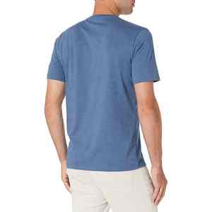 T-shirt uni à col en V pour hommes en coton polyester de haute qualité T-shirts unis pour hommes - Product Image 4