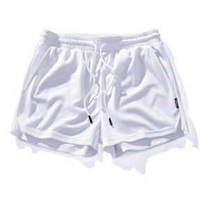 <b>Men</b> <b>Pink</b> Mesh Gym <b>Shorts</b> Elastic Mid Waist Drawstring Quick Dry Polyester Breathable Anti-Wrinkle Embroidery Private Label - Product Image 5