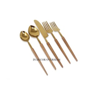 Cubiertos de aspecto atractivo de Metal de calidad superior chapado en oro de alta calidad de diseñador abstracto cubiertos suministros de vajilla de La India - Product Image 3