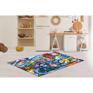 Tapis personnalisé style graffiti : Tapis d'appoint contemporain antidérapant, avec poils doux - Product Image 2