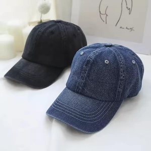 Vintage Adjustable 5-Panel Designer Jeans Denim Cap Waterproof Logo Baseball <b>Hat</b> for <b>Men</b> and Women Sporty Dobby Style - Product Image 2