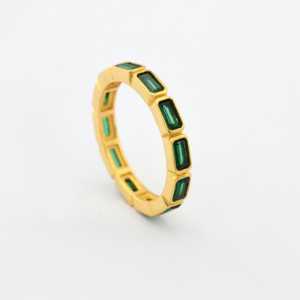Baguette Esmeralda Zirconia Eternity Fashion Ring - Product Image 1